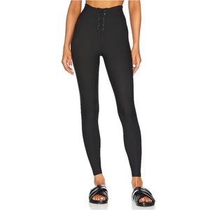 WeWoreWhat Lace Up Legging in Jet Black